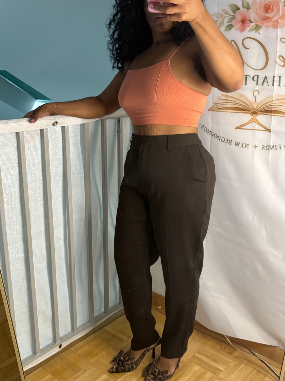 Primark Chocolate Brown High-Rise Tailored Trousers